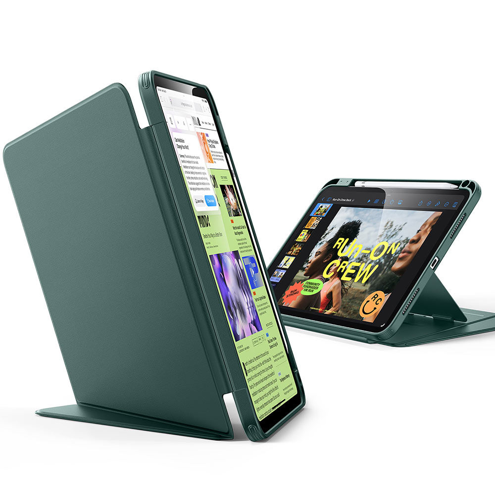 Deksel for Apple iPad (2025) / (2022), ESR, Flip Hybrid med pennholder, Grønn