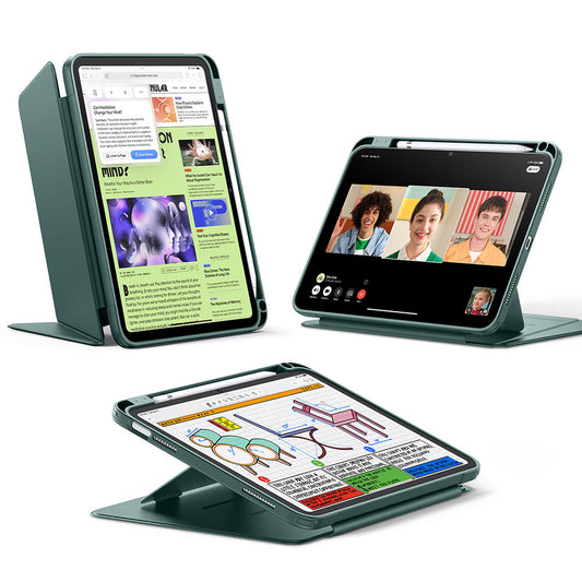 Deksel for Apple iPad (2025) / (2022), ESR, Flip Hybrid med pennholder, Grønn