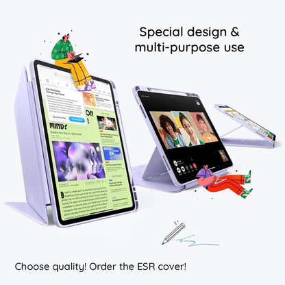 Deksel for Apple iPad (2025) / (2022), ESR, Flip Hybrid med pennholder, Grønn