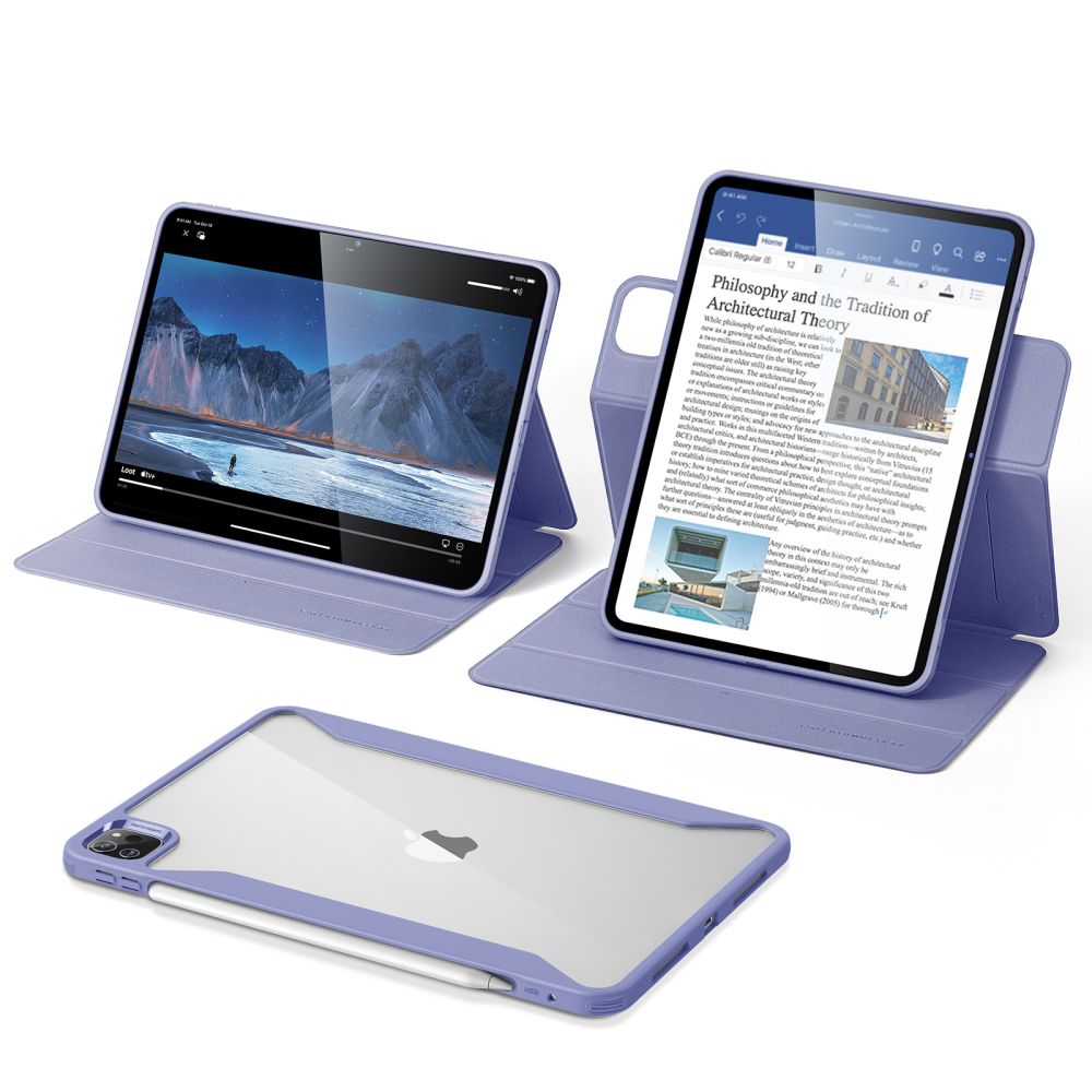 Deksel for Apple iPad Pro 13 (2024), ESR, Rebound Hybrid, Lilla