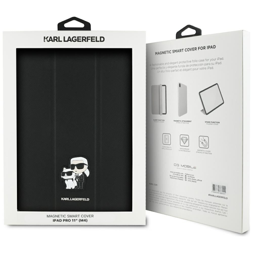 Etui for Apple iPad Pro 11 (2024), Karl Lagerfeld, Saffiano Karl & Choupette, Svart