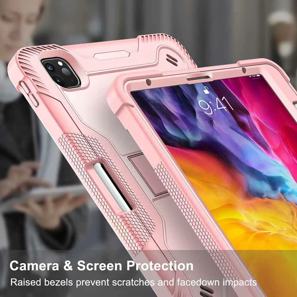 Deksel for Apple iPad Pro 11 (2024), Techsuit, Rugged TabShell, Rosa