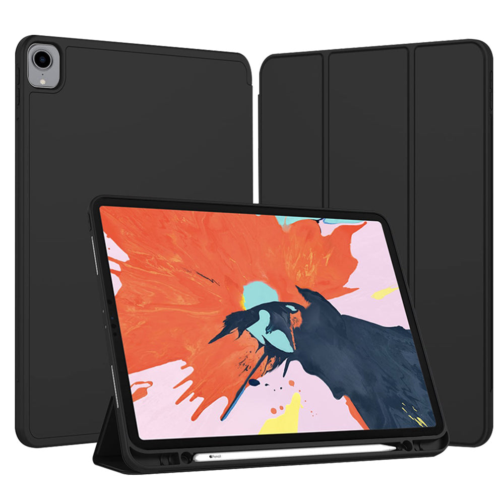 Deksel for Apple iPad Pro 12.9 (2022) / Pro 12.9 (2021) / Pro 12.9 (2020) / Pro 12.9 (2018), Techsuit, Flex Trifold, Svart