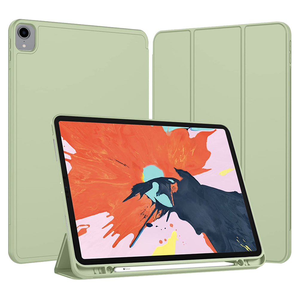 Deksel for Apple iPad Pro 12.9 (2022) / Pro 12.9 (2021) / Pro 12.9 (2020) / Pro 12.9 (2018), Techsuit, Flex Trifold, Matcha grønn