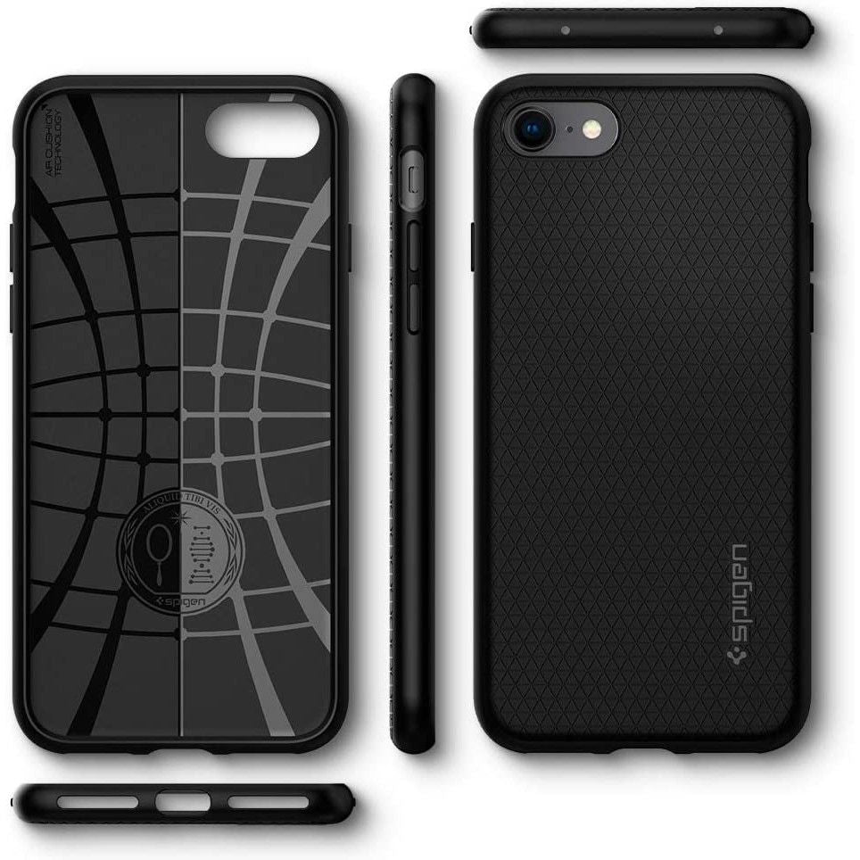 Deksel for Apple iPhone SE (2022) / SE (2020) / 8 / 7, Spigen, Liquid Air, Svart 042CS20511