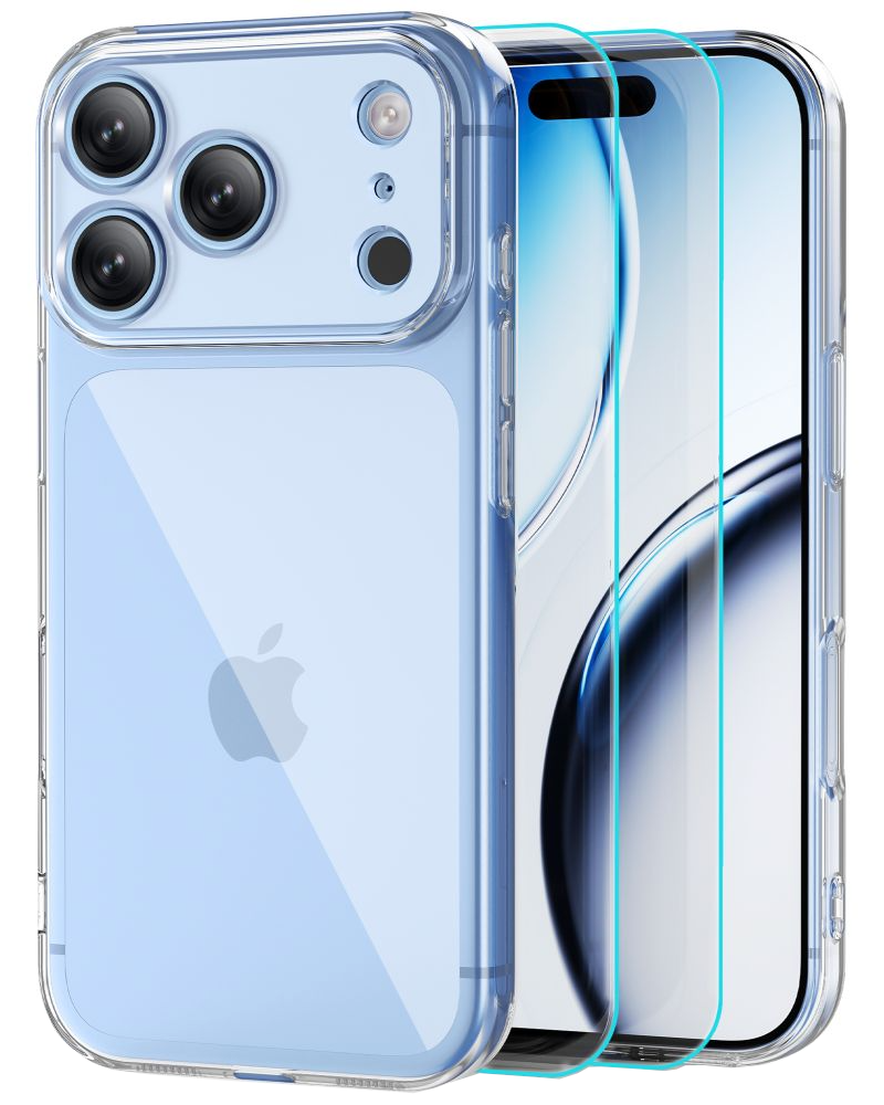 Deksel for Apple iPhone 18 Pro / 17 Pro, Tech-Protect, Flexair med skjermbeskytter, Transparent