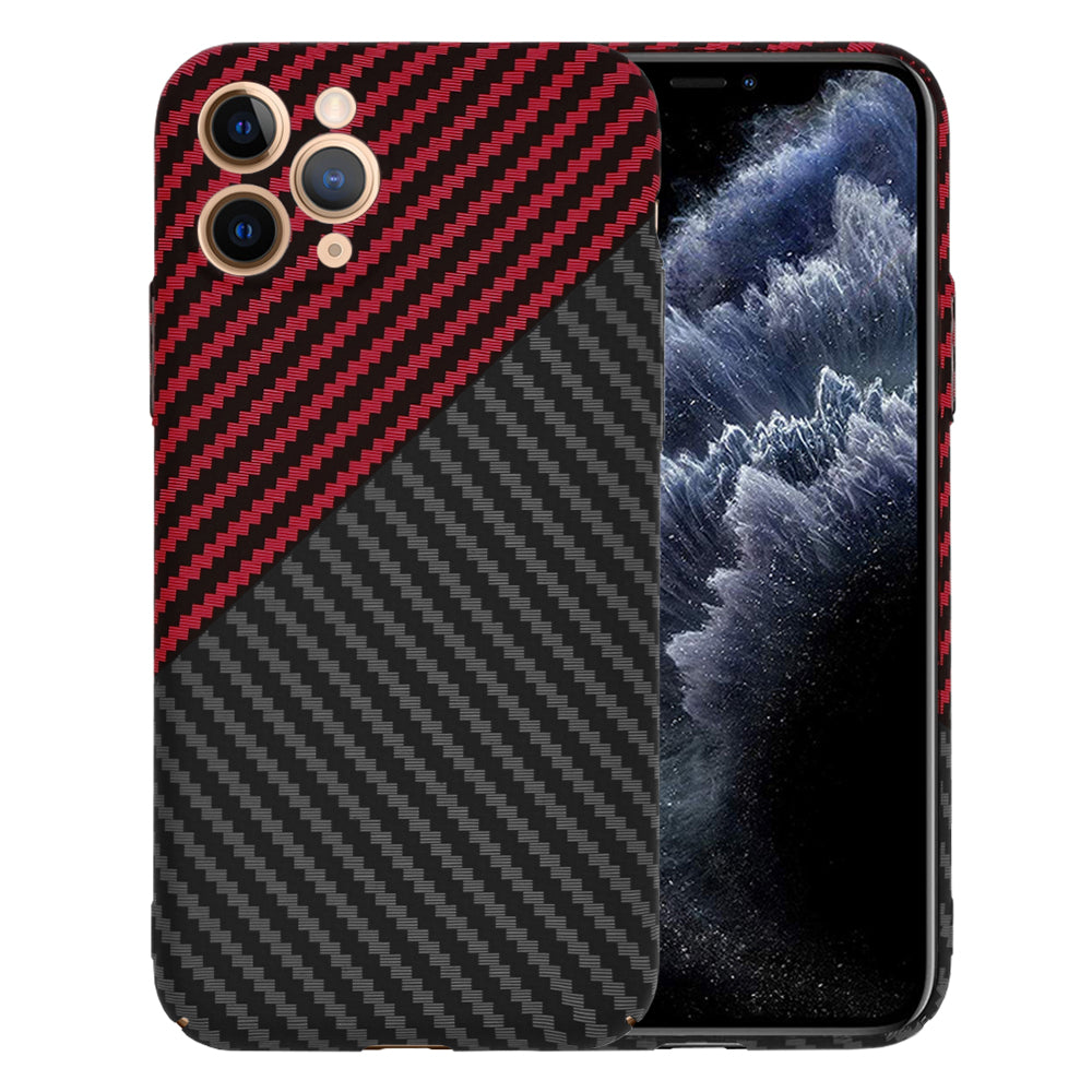 Deksel for Apple iPhone 11 Pro, Techsuit, Carbonite FiberShell, Svart Rød