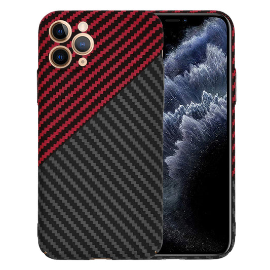 Deksel for Apple iPhone 11 Pro, Techsuit, Carbonite FiberShell, Svart Rød
