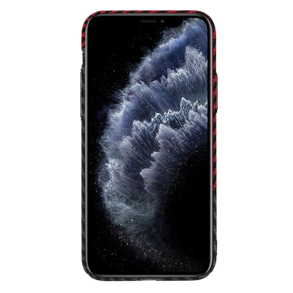 Deksel for Apple iPhone 11 Pro, Techsuit, Carbonite FiberShell, Svart Rød