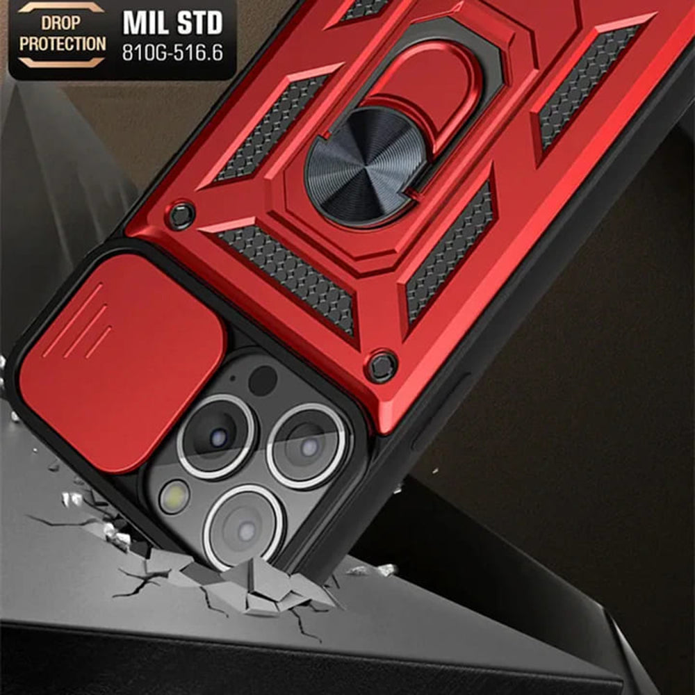 Deksel for Apple iPhone 12 / 12 Pro, Techsuit, CamShield, Svart