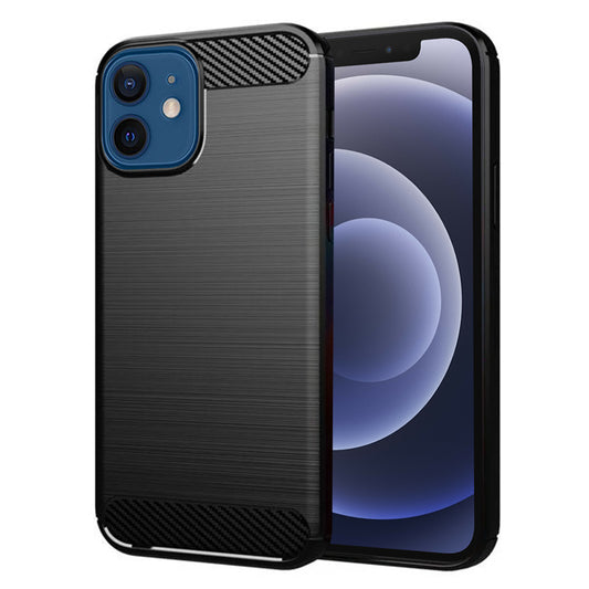 Deksel for Apple iPhone 12 / 12 Pro, Techsuit, Karbon, Svart