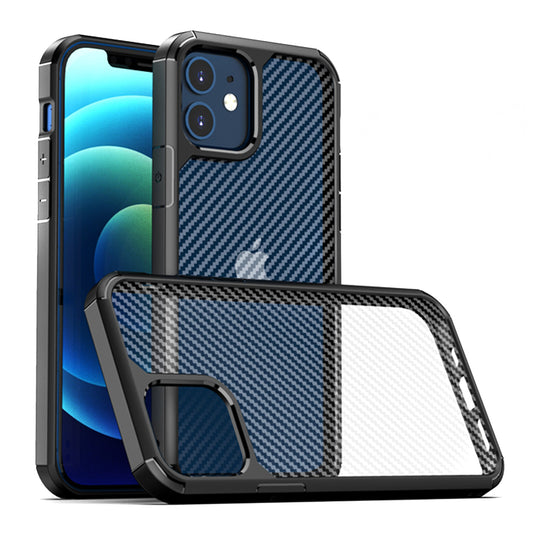 Deksel for Apple iPhone 12 / 12 Pro, Techsuit, CarbonFuse, Svart