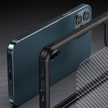 Deksel for Apple iPhone 12 / 12 Pro, Techsuit, CarbonFuse, Svart