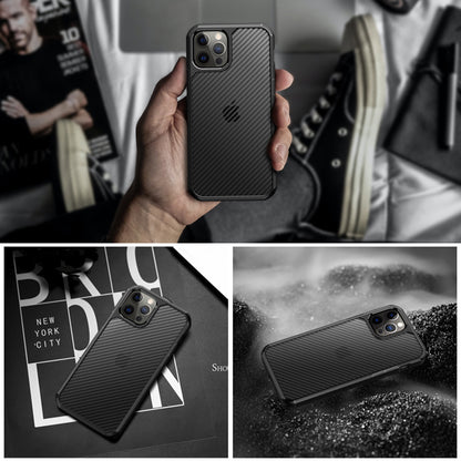 Deksel for Apple iPhone 12 / 12 Pro, Techsuit, CarbonFuse, Svart