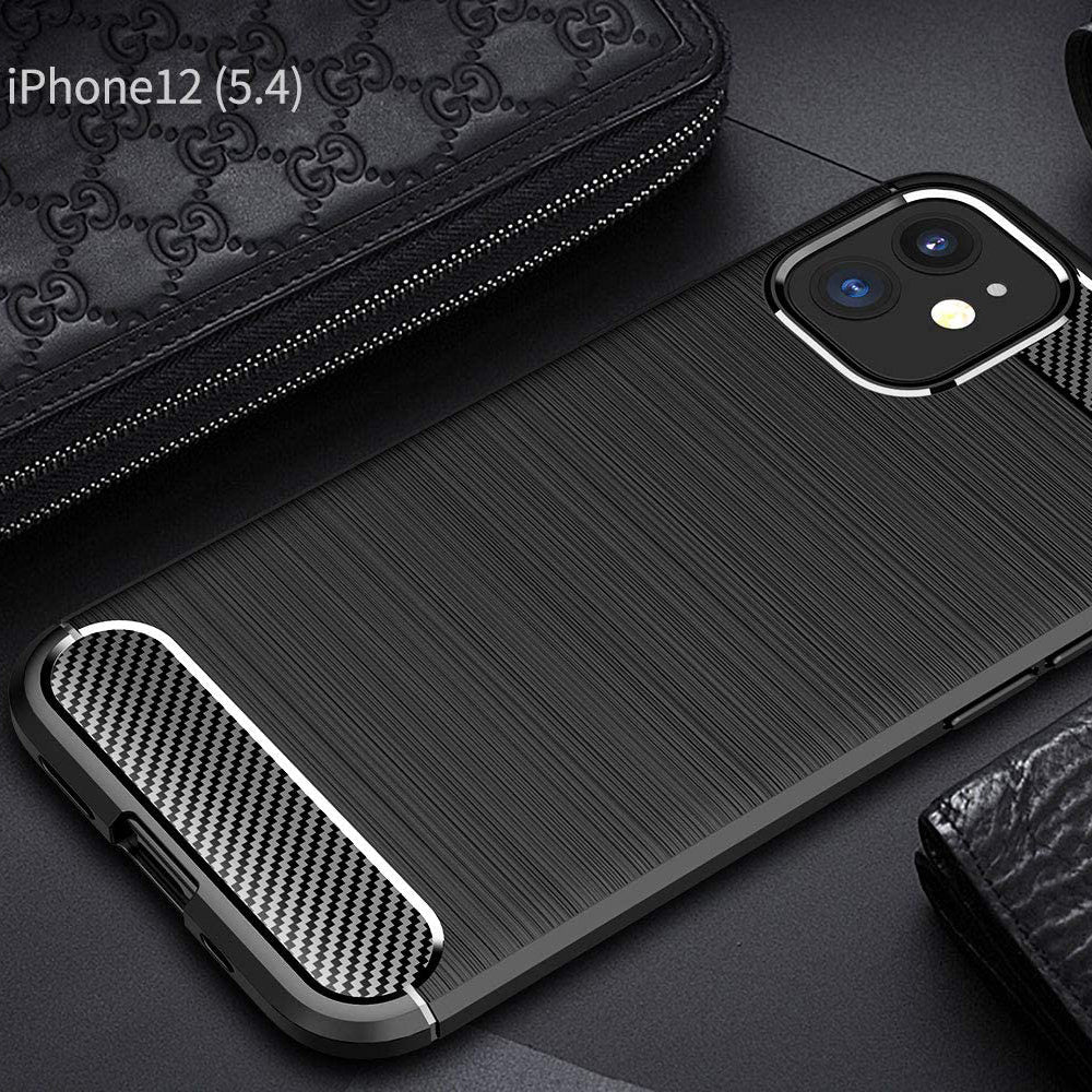 Deksel for Apple iPhone 12 mini, Techsuit, Karbon, Svart