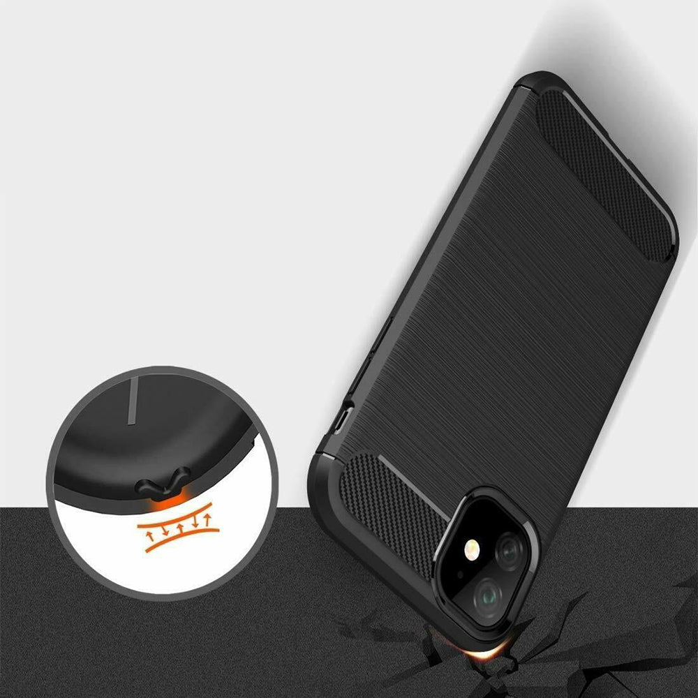 Deksel for Apple iPhone 12 mini, Techsuit, Karbon, Svart