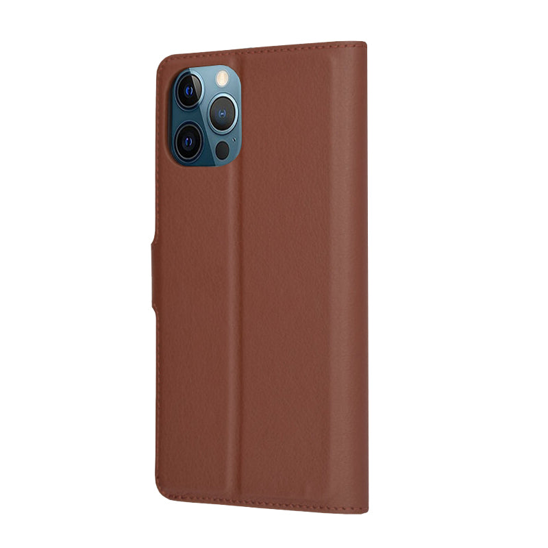 Deksel for Apple iPhone 12 Pro Max, Techsuit, Leather Folio, Brun