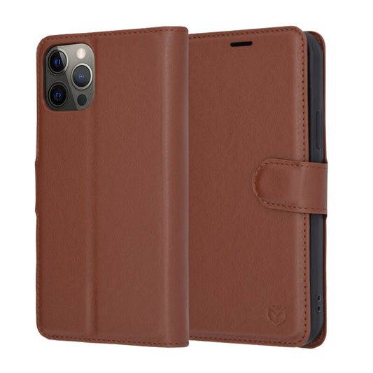 Deksel for Apple iPhone 12 Pro, Techsuit, Leather Folio, Brun