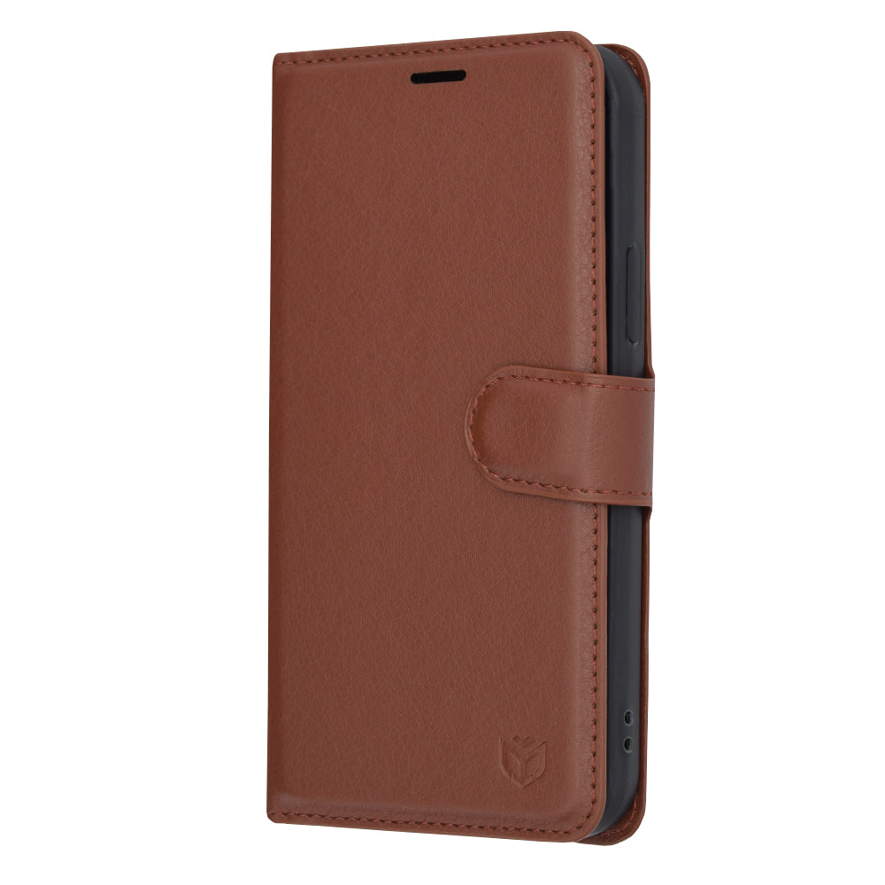 Deksel for Apple iPhone 12 Pro, Techsuit, Leather Folio, Brun
