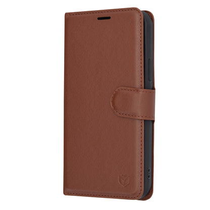 Deksel for Apple iPhone 12 Pro, Techsuit, Leather Folio, Brun