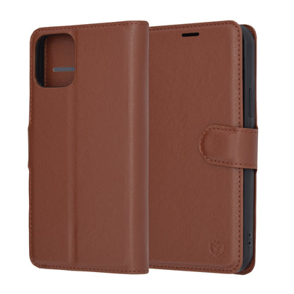 Deksel for Apple iPhone 12 Pro, Techsuit, Leather Folio, Brun