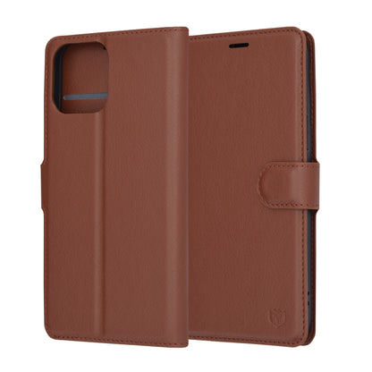 Deksel for Apple iPhone 13 Pro Max, Techsuit, Leather Folio, Brun