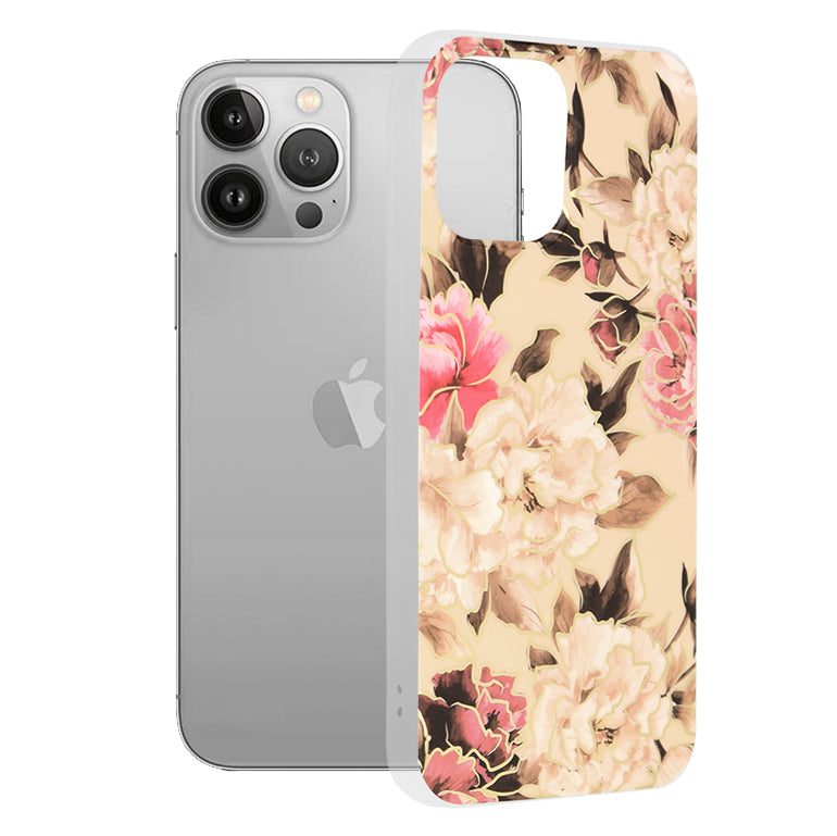 Deksel for Apple iPhone 13 Pro Max, Techsuit, Marble, Beige