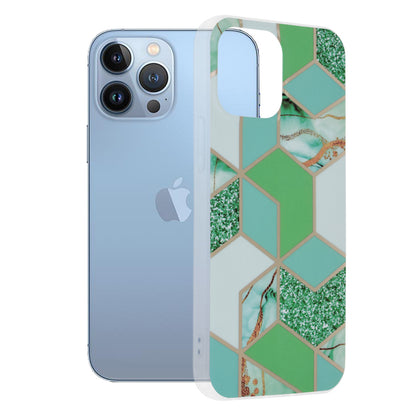 Deksel for Apple iPhone 13 Pro Max, Techsuit, Marble, Grønn