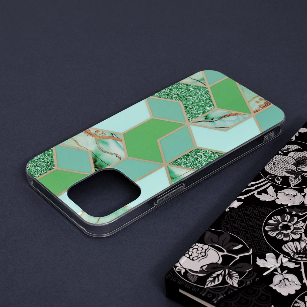 Deksel for Apple iPhone 13 Pro Max, Techsuit, Marble, Grønn