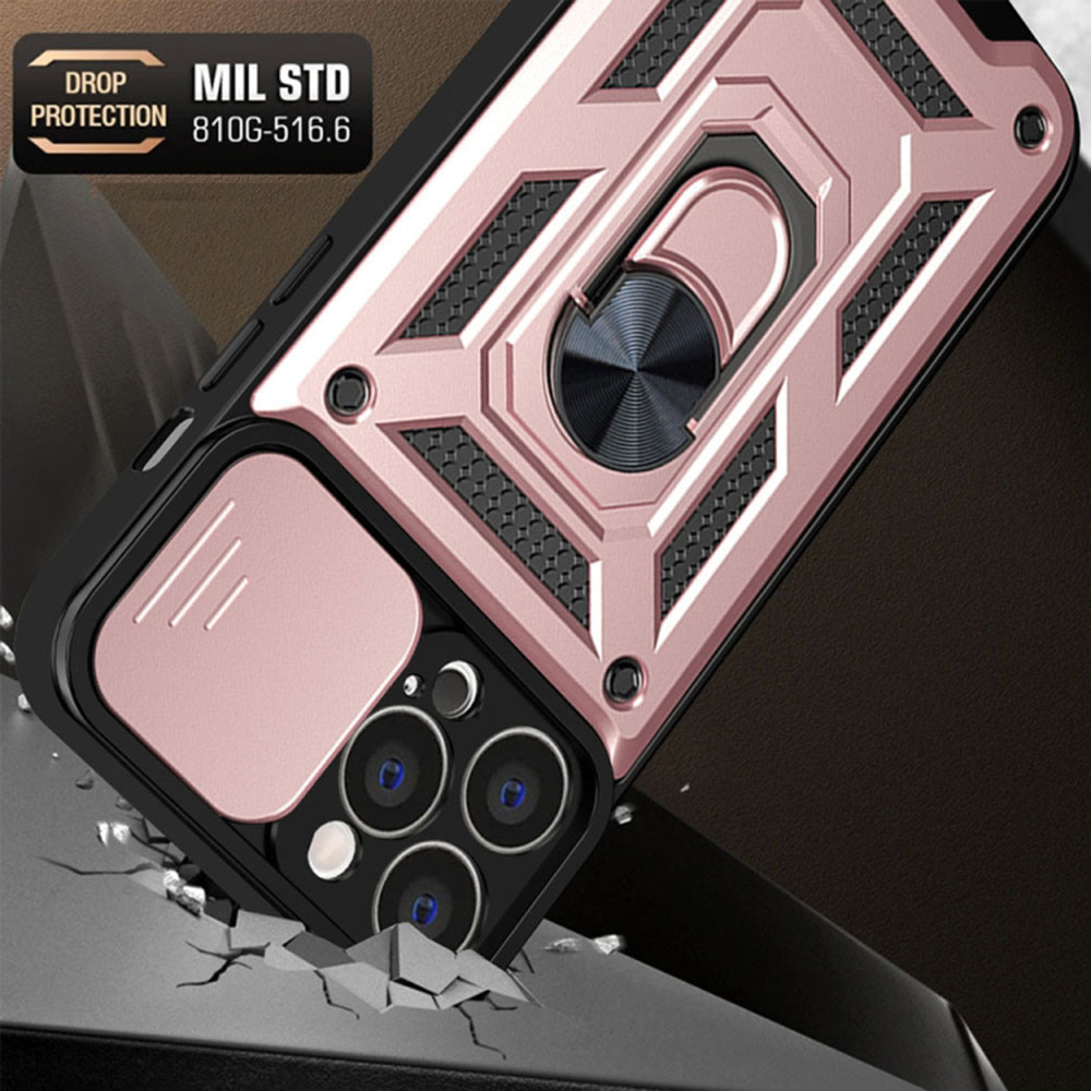 Deksel til Apple iPhone 13 Pro, Techsuit, CamShield, Rosa