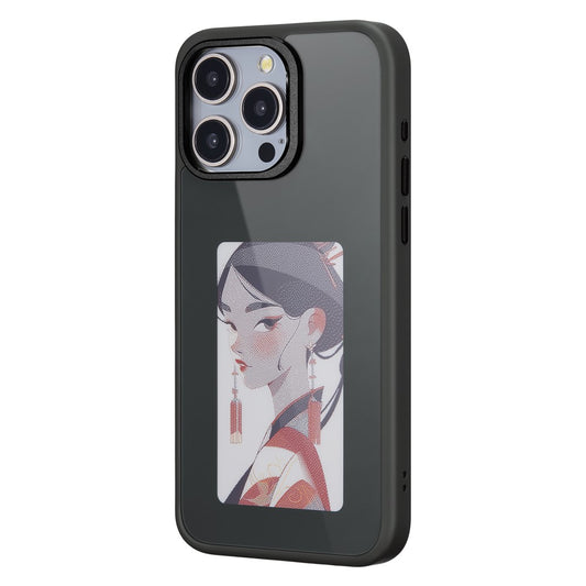 Deksel for Apple iPhone 14 Pro Max, OEM, Tilpasset E-Ink-skjerm, Svart