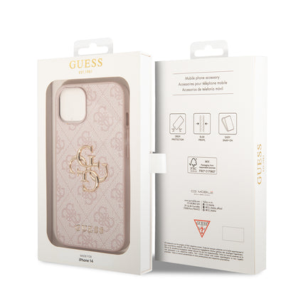 Deksel for Apple iPhone 14, Guess, 4G Metal Logo, Rosa