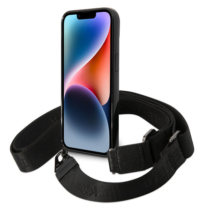 Deksel for Apple iPhone 14, Karl Lagerfeld, Color Stripes with Strap, Rosa