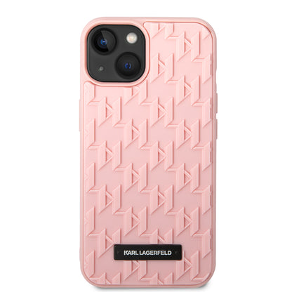Deksel for Apple iPhone 14 Plus, Karl Lagerfeld, 3D Monogram, Rosa