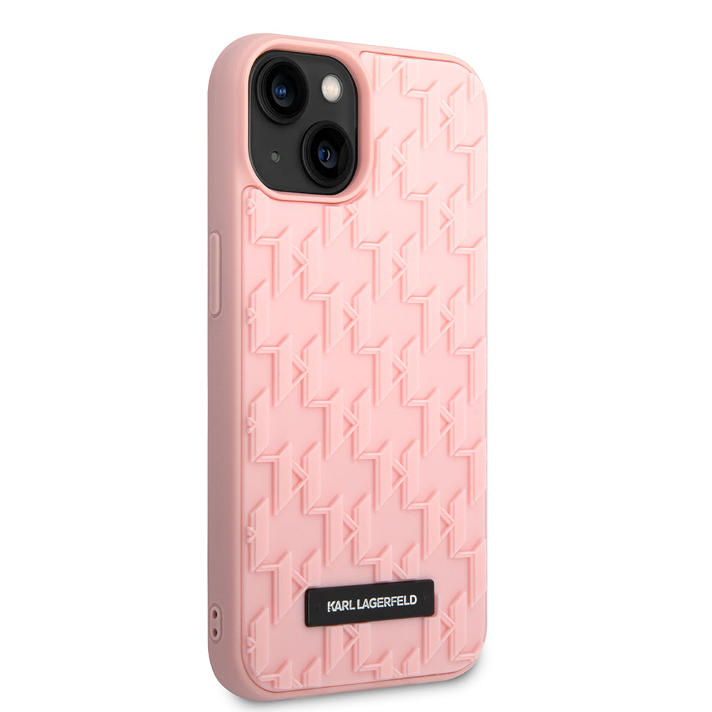 Deksel for Apple iPhone 14 Plus, Karl Lagerfeld, 3D Monogram, Rosa