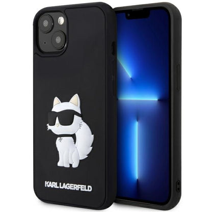 Deksel for Apple iPhone 14 Plus, Karl Lagerfeld, 3D Rubber Choupette, Svart