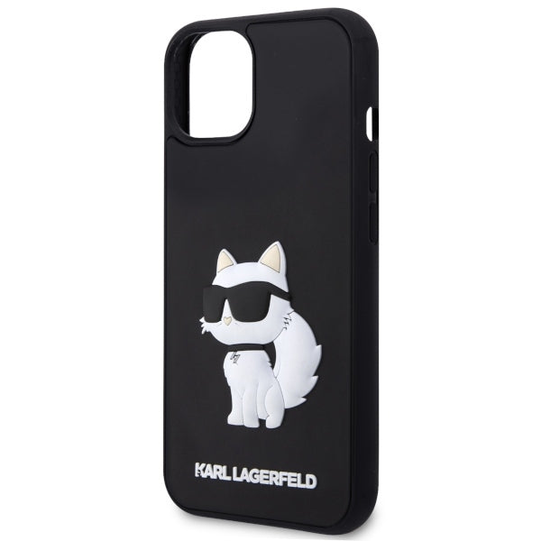 Deksel for Apple iPhone 14 Plus, Karl Lagerfeld, 3D Rubber Choupette, Svart