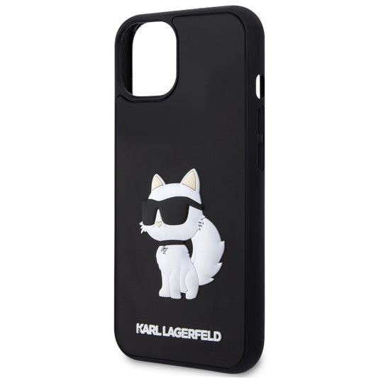 Deksel for Apple iPhone 14 Plus, Karl Lagerfeld, 3D Rubber Choupette, Svart