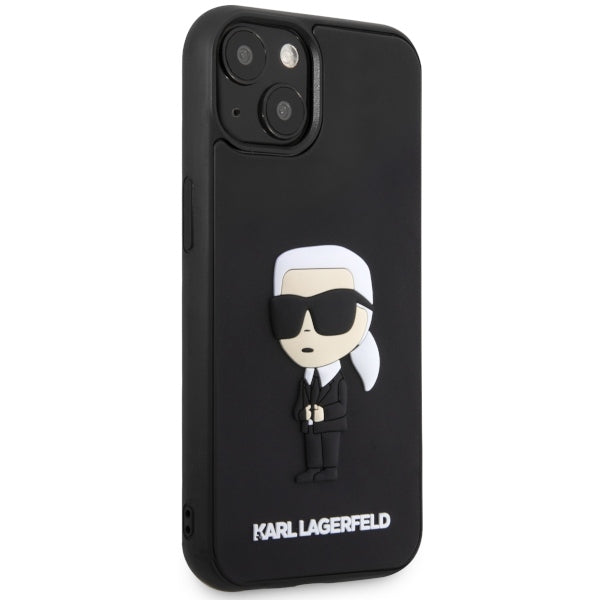 Deksel for Apple iPhone 14 Plus, Karl Lagerfeld, 3D Rubber Ikonik Karl, Svart