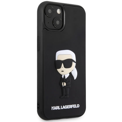 Deksel for Apple iPhone 14 Plus, Karl Lagerfeld, 3D Rubber Ikonik Karl, Svart
