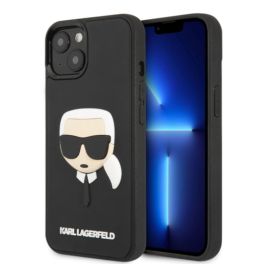 Deksel for Apple iPhone 14 Plus, Karl Lagerfeld, 3D Rubber Karl's Head, Svart