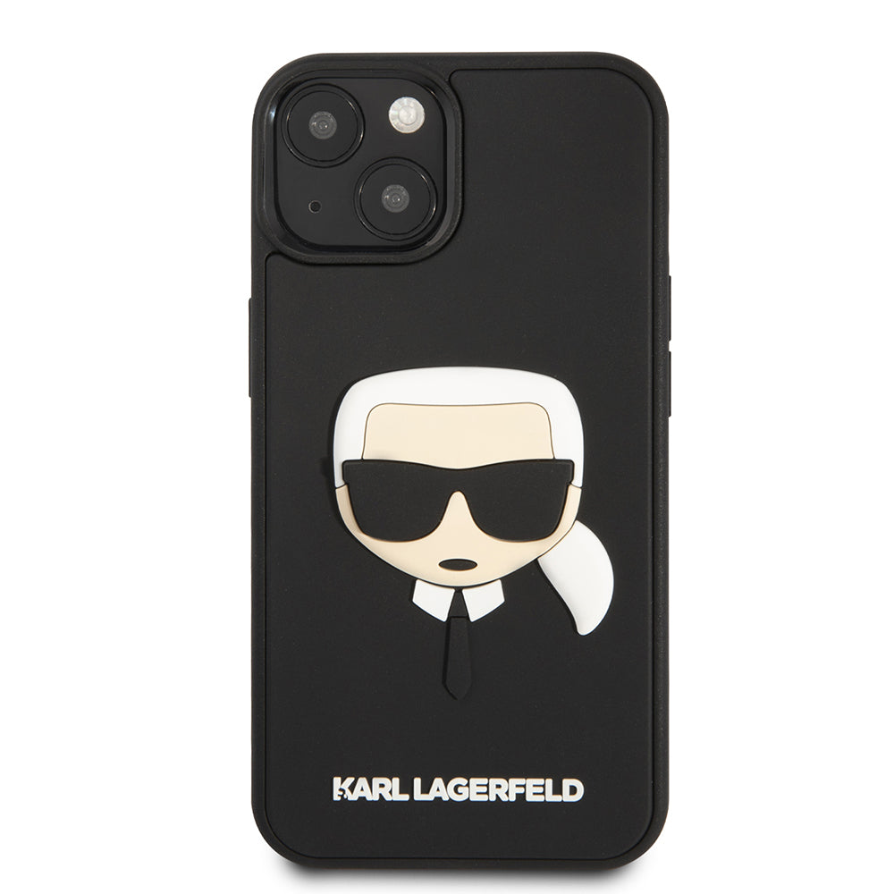 Deksel for Apple iPhone 14 Plus, Karl Lagerfeld, 3D Rubber Karl's Head, Svart
