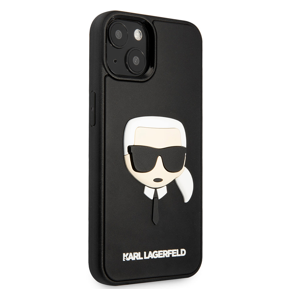Deksel for Apple iPhone 14 Plus, Karl Lagerfeld, 3D Rubber Karl's Head, Svart