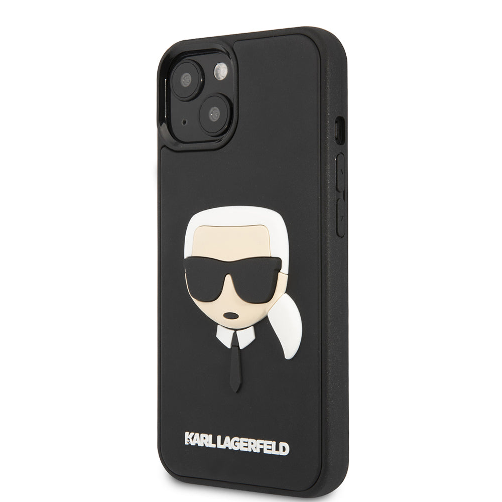 Deksel for Apple iPhone 14 Plus, Karl Lagerfeld, 3D Rubber Karl's Head, Svart