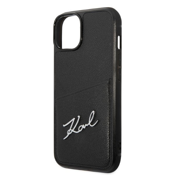 Deksel for Apple iPhone 14 Plus, Karl Lagerfeld, Cardslots Signature Logo, Svart