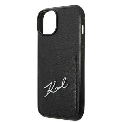 Deksel for Apple iPhone 14 Plus, Karl Lagerfeld, Cardslots Signature Logo, Svart