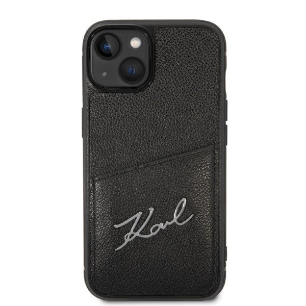 Deksel for Apple iPhone 14 Plus, Karl Lagerfeld, Cardslots Signature Logo, Svart