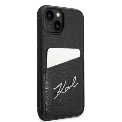 Deksel for Apple iPhone 14 Plus, Karl Lagerfeld, Cardslots Signature Logo, Svart