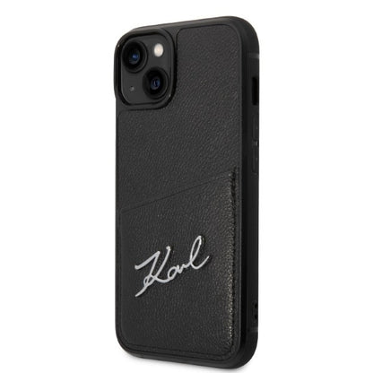 Deksel for Apple iPhone 14 Plus, Karl Lagerfeld, Cardslots Signature Logo, Svart