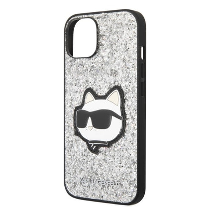 Deksel for Apple iPhone 14 Plus, Karl Lagerfeld, Glitter Choupette Patch, Sølvfarget